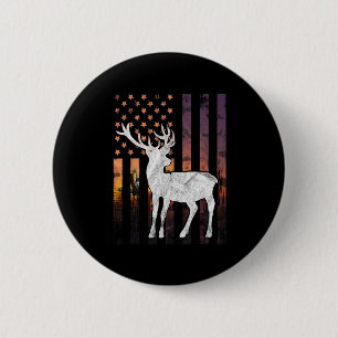 Hunter Hunting Hunt Deer Hunting Buck Elk American 2 Inch Round Button