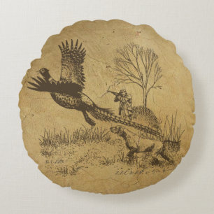 Hunter (Hunting with GSP) Round Pillow