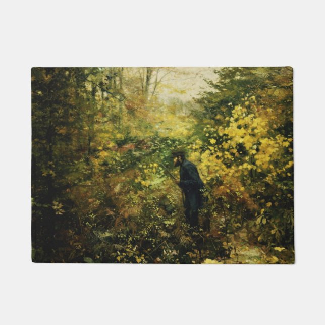Hunter in the Forest (by H.A. Brendekilde) Doormat (Front)