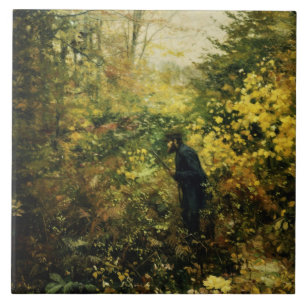 Hunter in the Forest (by H.A. Brendekilde) Tile