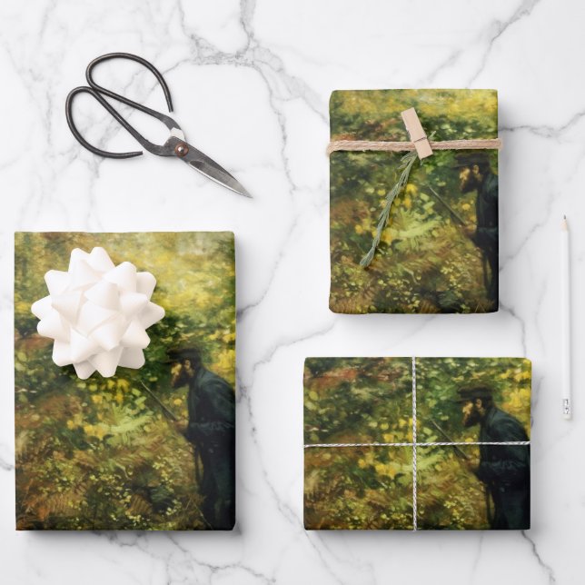 Hunter in the Forest (by H.A. Brendekilde) Wrapping Paper Sheet (Front)