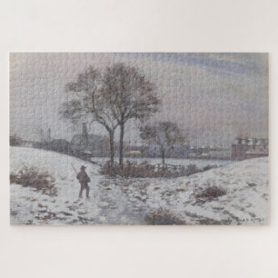 Hunter in Winter, Landscape at Norwood by Pissarro Jigsaw Puzzle