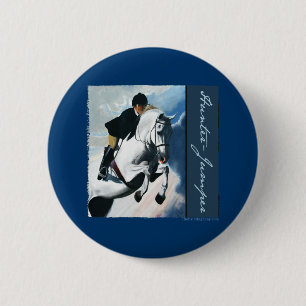 Hunter Jumper Acrylic Painting 2 Inch Round Button