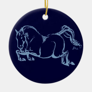 Hunter Jumper Art Ceramic Ornament