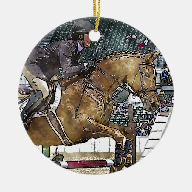 Hunter Jumper Ceramic Ornament (Front)