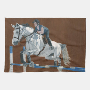 Hunter/Jumper Dapple Grey Horse Kitchen Towel