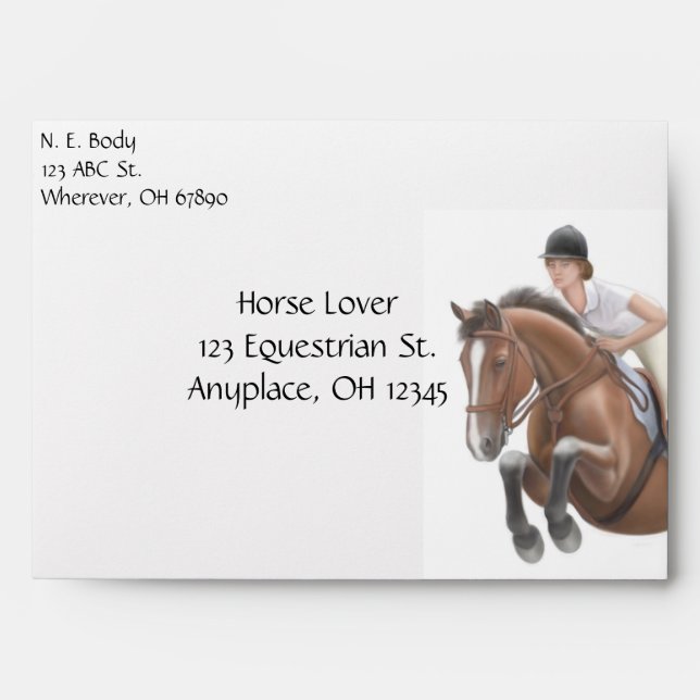 Hunter Jumper Horse & Rider Envelope (Front)