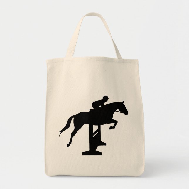 Hunter Jumper Horse & Rider Tote Bag (Front)