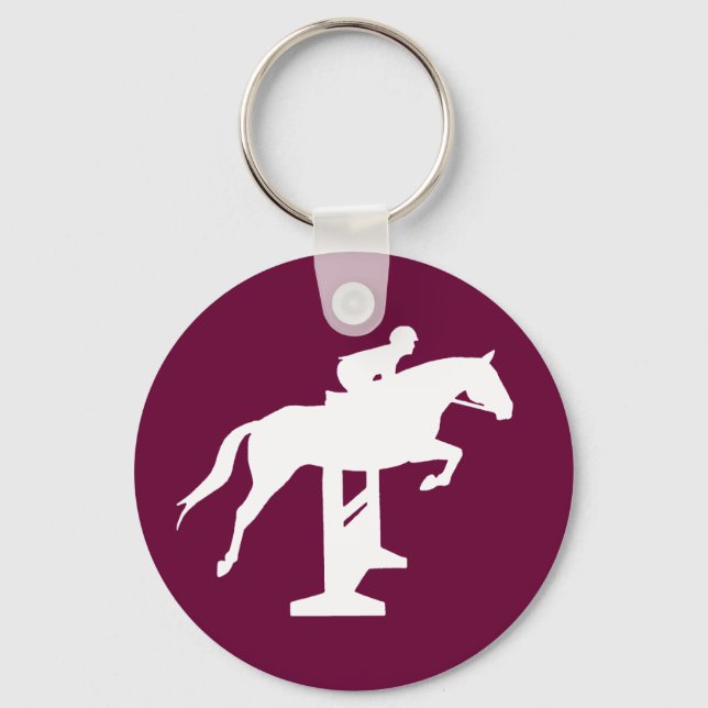Hunter Jumper Horse & Rider (white) Keychain (Front)