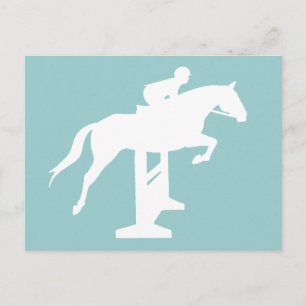 Hunter Jumper Horse & Rider (white) Postcard