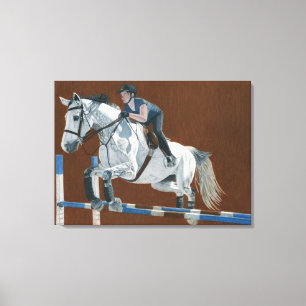 Hunter/Jumper - Horse & Rider  Wrapped Canvas