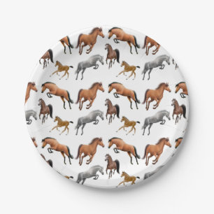 Hunter Jumper Horses Having Fun Paper Plates