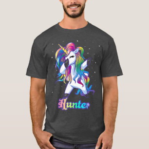 HUNTER Name Personalized Custom Rainbow Unicorn T-Shirt