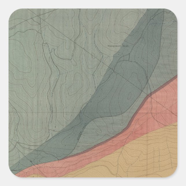 Hunter Park Special Sheet Atlas Map Square Sticker (Front)