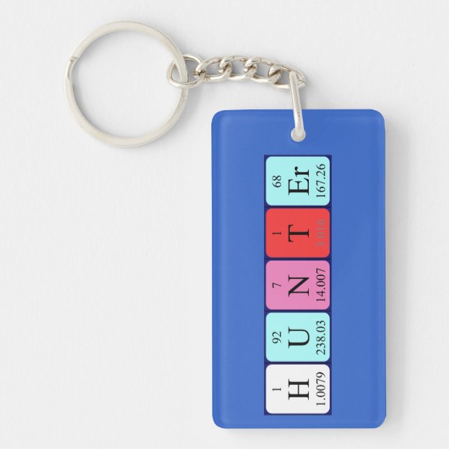 Hunter periodic table name keyring (Front)