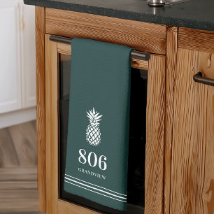 Hunter   Pineapple House Number & Street Name Kitchen Towel