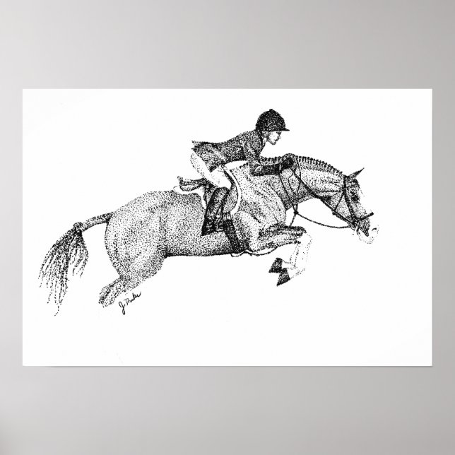 Hunter Pony Pointillism Poster (Front)