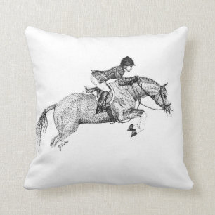 Hunter Pony Pointillism Throw Pillow