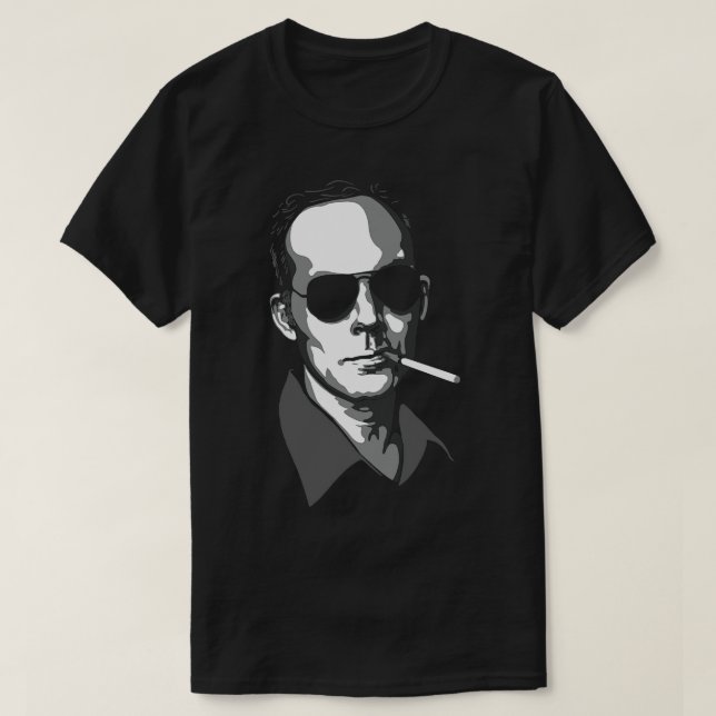 Hunter S Thompson greyscale T-Shirt (Design Front)