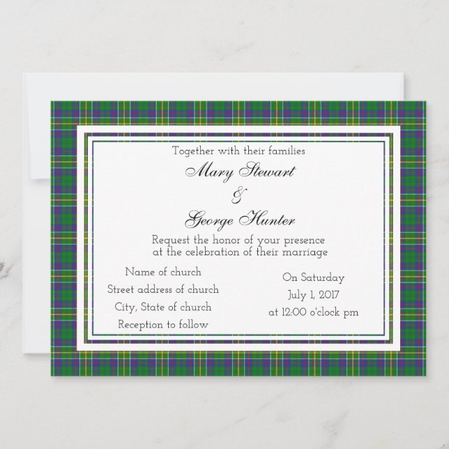 Hunter Scottish Wedding Invitation (Front)