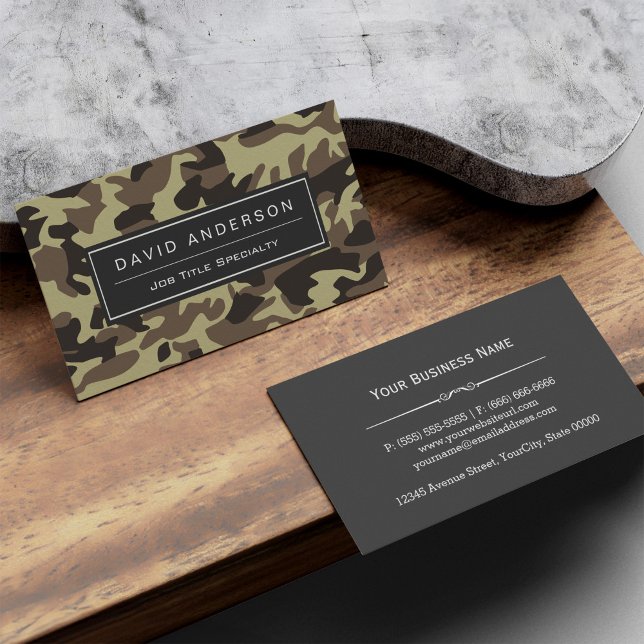 Hunter Stylish Military Camouflage Camo Pattern Business Card (Creator Uploaded)