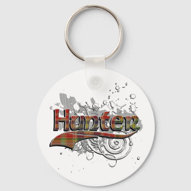 Hunter Tartan Grunge Keychain (Front)
