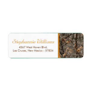 Hunter's Camo Chic Wedding Return Label
