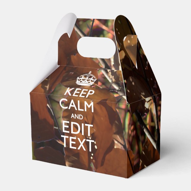 Hunters Fall Camouflage Keep Calm Your Text Favor Box (Front Side)