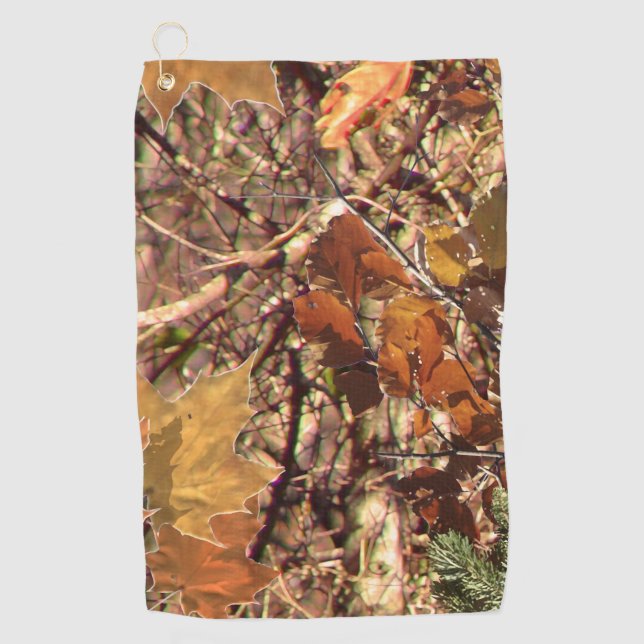 Hunter's Fall Camouflage Painting Decor on a  Golf Towel (Front)