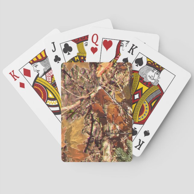 Hunter's Fall Nature Camo Camouflage Painting Playing Cards (Back)