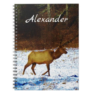 Hunters Gift Elk in the snow Notebook