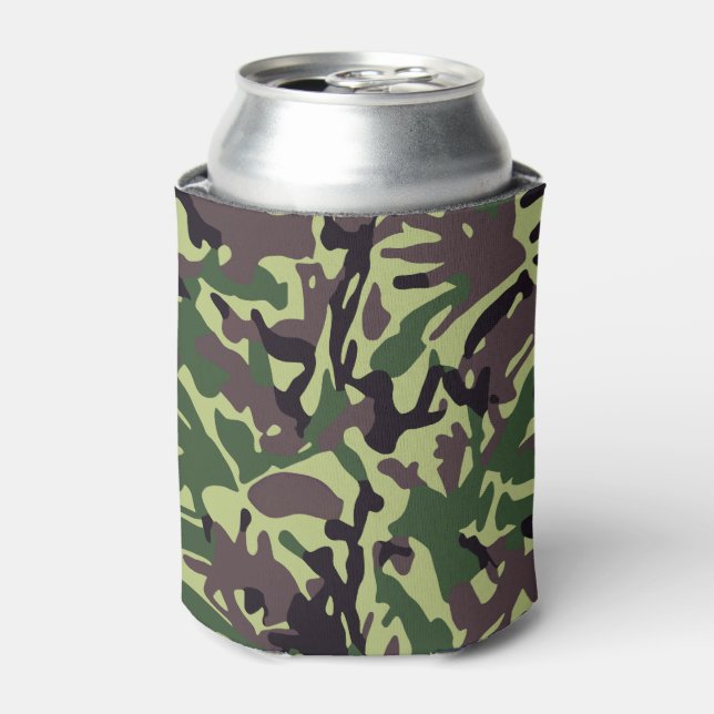 Hunters Green Camo Pattern Can Cooler (Can Front)
