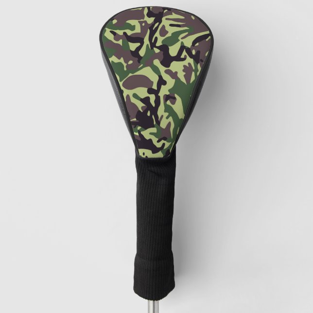 Hunters Green Camo Pattern Golf Head Cover (Front)
