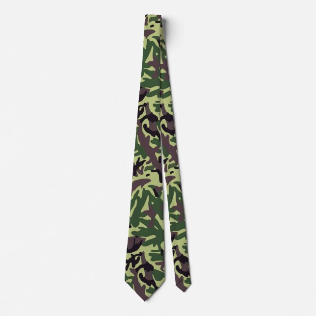 Hunters Green Camo Pattern Tie (Front)
