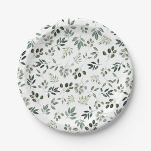 Hunters green leafy rustic square paper coaster paper plate