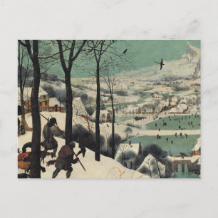 Hunters in the Snow, famous artwork, Postcard