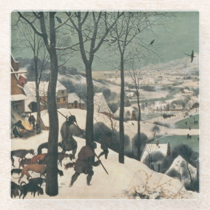 Hunters in the Snow - january, 1565 Glass Coaster