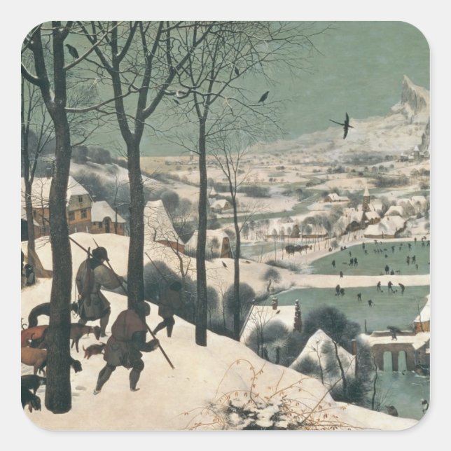 Hunters in the Snow - january, 1565 Square Sticker (Front)