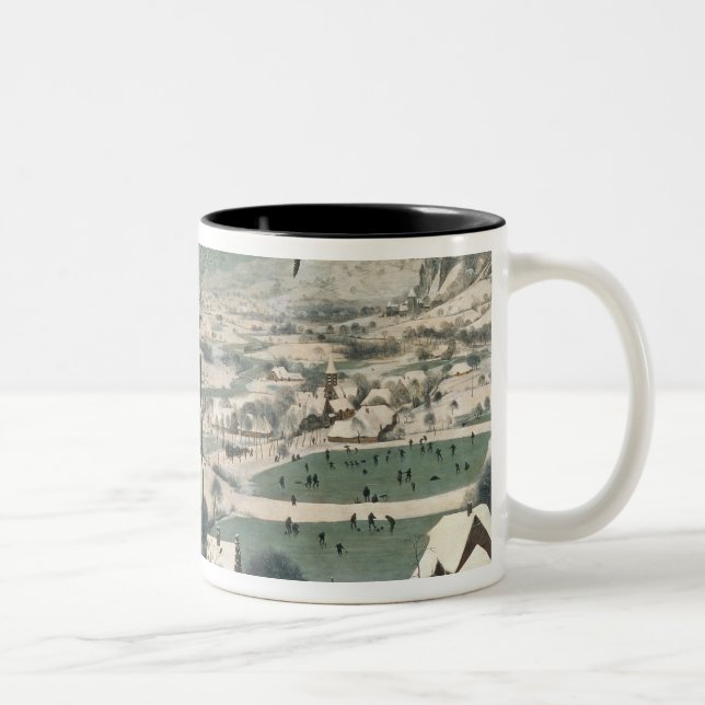 Hunters in the Snow - january, 1565 Two-Tone Coffee Mug (Right)