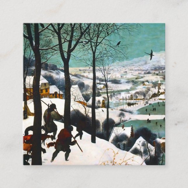 Hunters in the Snow Landscape Pieter Bruegel Enclosure Card (Front)