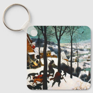Hunters in the Snow Landscape Pieter Bruegel Keychain
