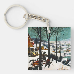Hunters in the Snow Landscape Pieter Bruegel Keychain