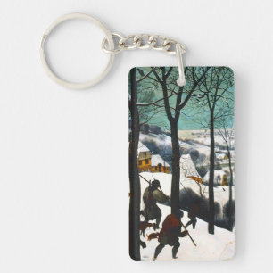 Hunters in the Snow Landscape Pieter Bruegel Keychain