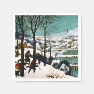 Hunters in the Snow Landscape Pieter Bruegel Napkin