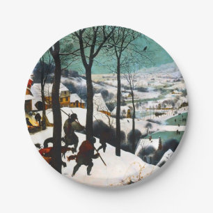 Hunters in the Snow Landscape Pieter Bruegel Paper Plate