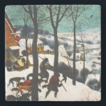 Hunters in the Snow Landscape Pieter Bruegel Stone Coaster<br><div class="desc">Stone Coaster featuring Pieter Bruegel the Elder’s oil-on-wood painting The Hunters in the Snow (1565). A village draped in snow welcomes back a group of hunters and dogs. Villagers skate on the icy lakes. A merry Christmas gift!</div>