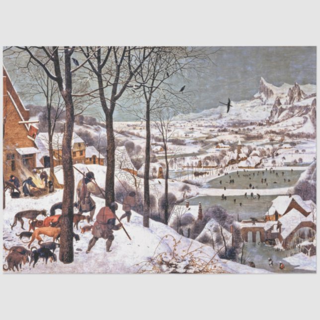 Hunters in the Snow, Pieter Bruegel the Elder Tissue Paper (Front)