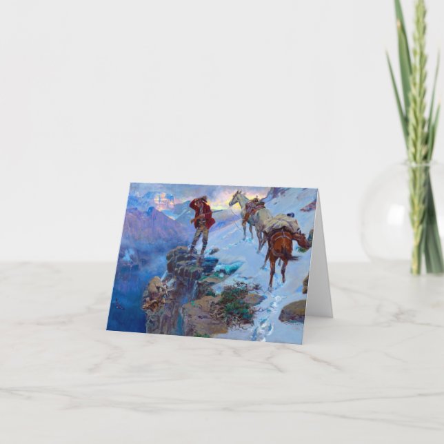 Hunter's Luck by Charles Marion Russell Thank You Card (Front)