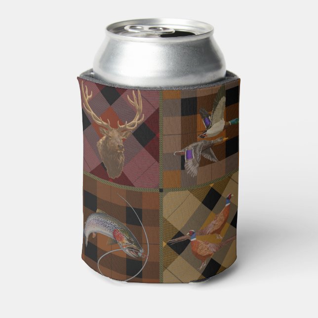 Hunters Plaid With Wildlife Game Can Cooler (Can Back)