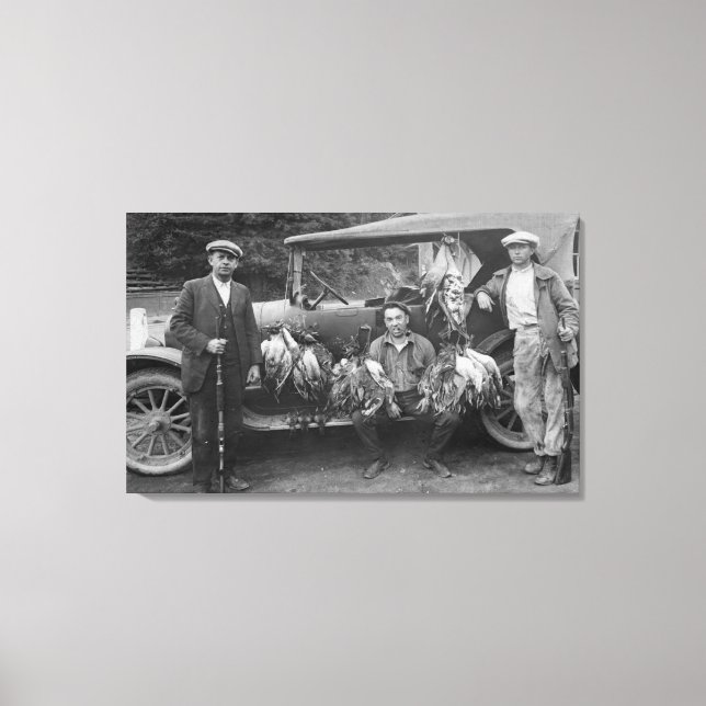Hunters Posing with Game at RJ Finneys Club Canvas Print (Front)